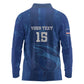 Custom Cape Verde Football Long Sleeve Polo Shirt Go Champions Tubaroes Azuis