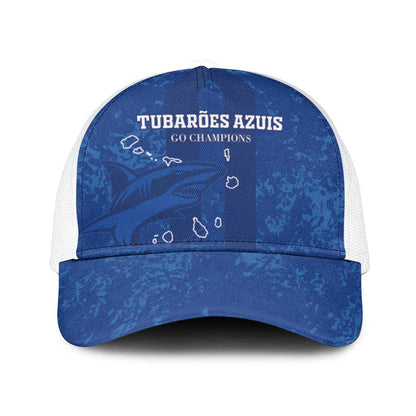 Cape Verde Football Mesh Trucker Cap Go Champions Tubaroes Azuis - African Pride