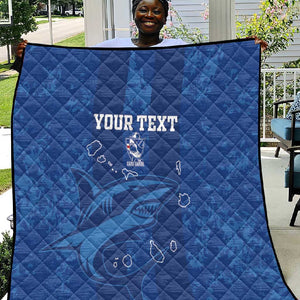 Custom Cape Verde Football Quilt Go Champions Tubaroes Azuis
