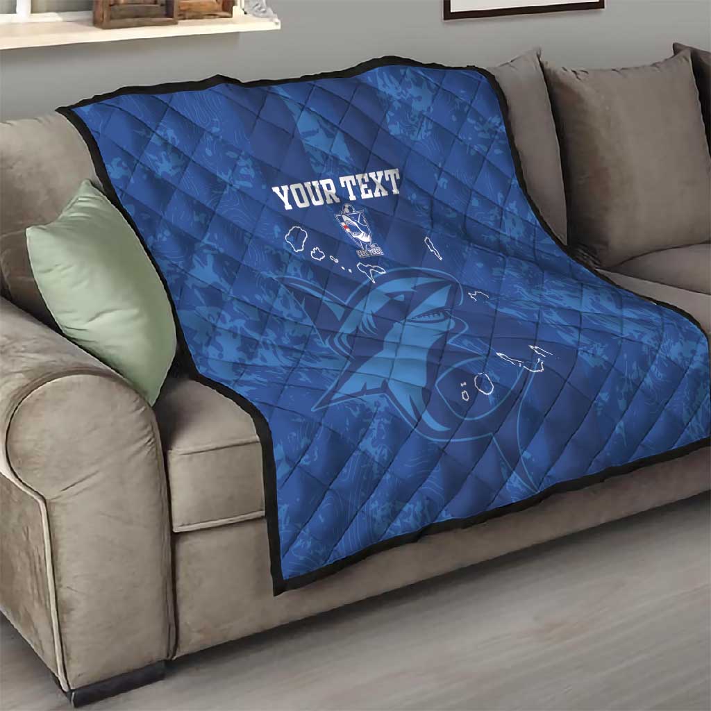 Custom Cape Verde Football Quilt Go Champions Tubaroes Azuis