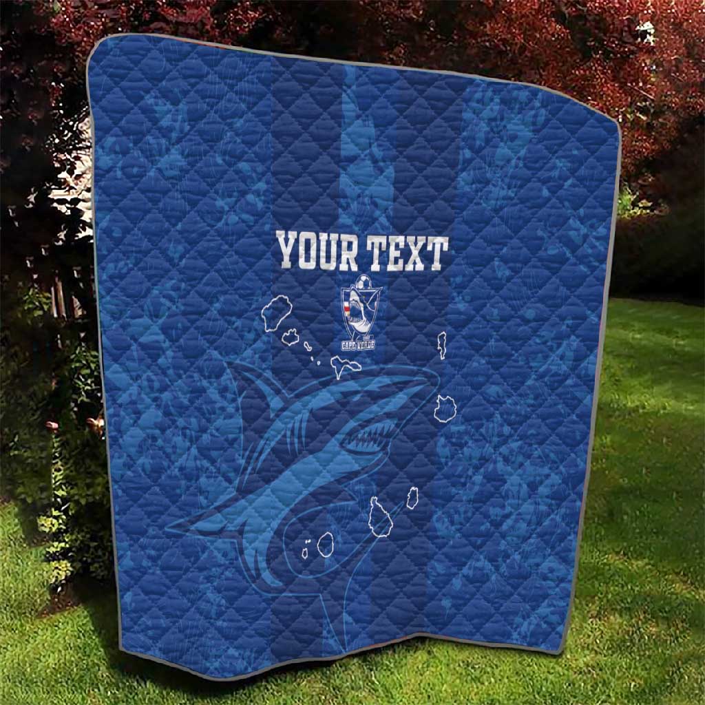Custom Cape Verde Football Quilt Go Champions Tubaroes Azuis