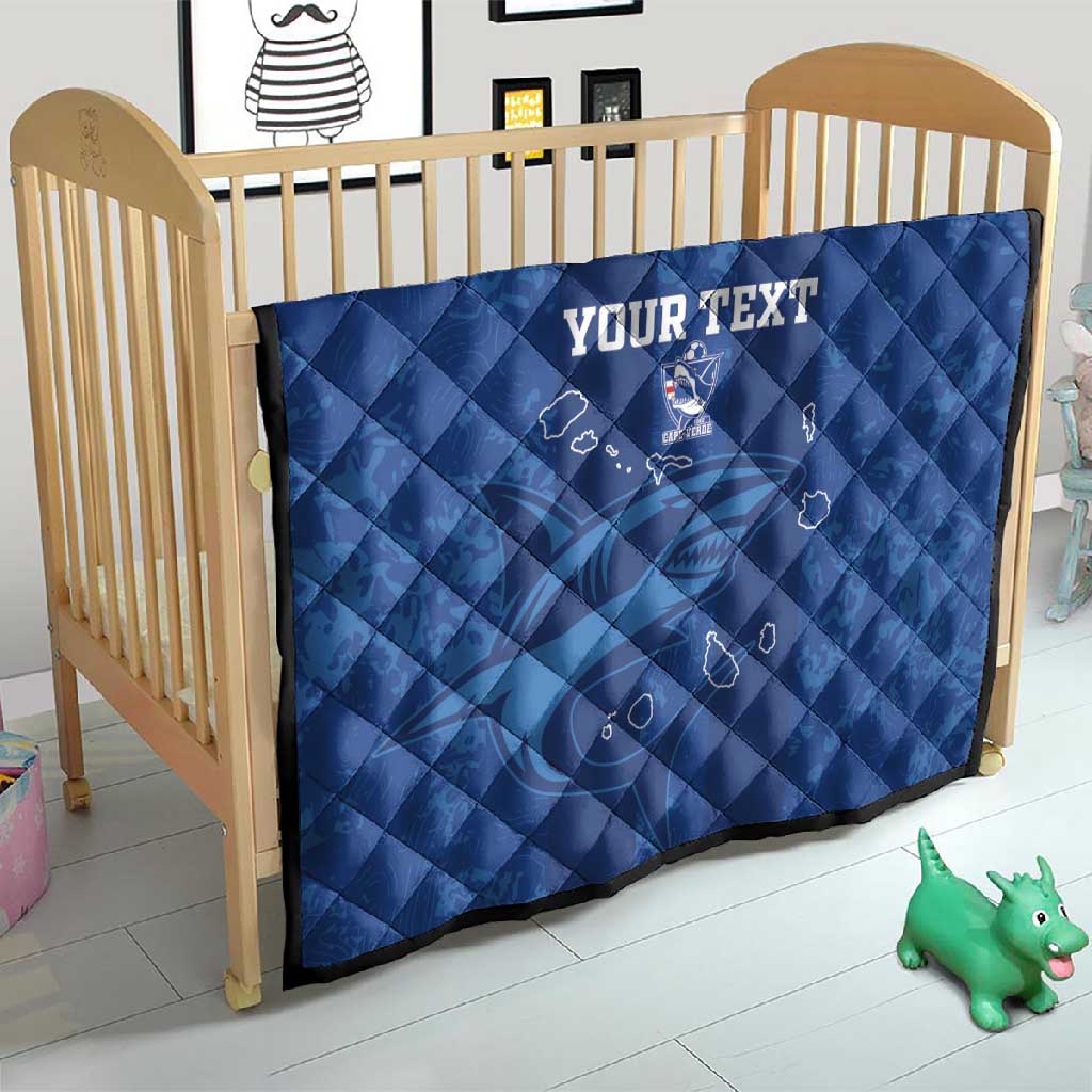 Custom Cape Verde Football Quilt Go Champions Tubaroes Azuis