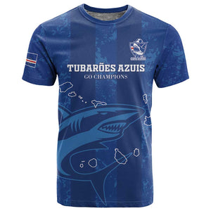 Custom Cape Verde Football T shirt Go Champions Tubaroes Azuis