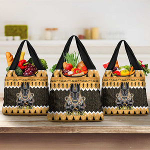 Afro Ancient Egyptian Grocery Bag Anubis - Merry Christmas