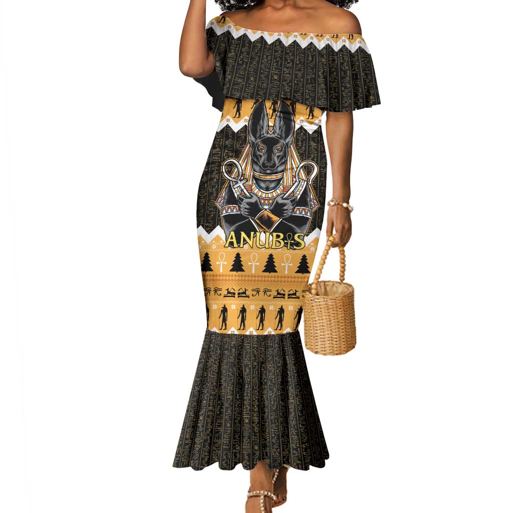 Afro Ancient Egyptian Mermaid Dress Anubis - Merry Christmas