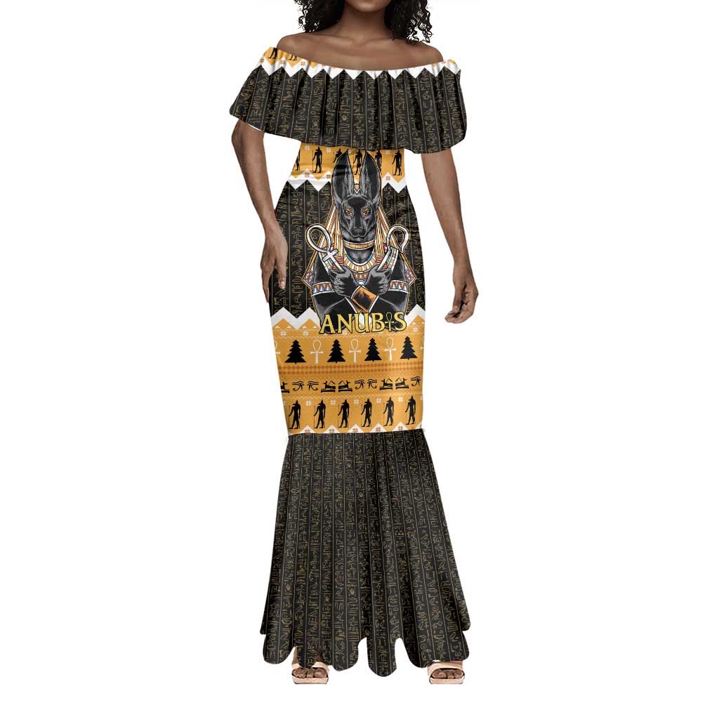 Afro Ancient Egyptian Mermaid Dress Anubis - Merry Christmas