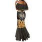 Afro Ancient Egyptian Mermaid Dress Anubis - Merry Christmas