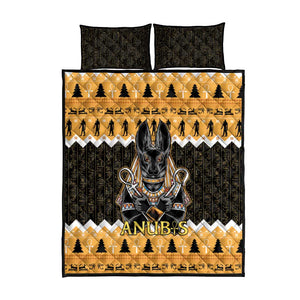 Afro Ancient Egyptian Quilt Bed Set Anubis - Merry Christmas