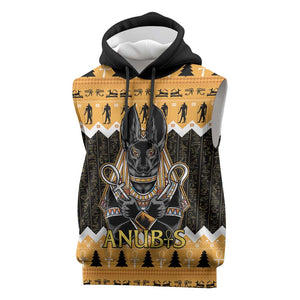Afro Ancient Egyptian Sleeveless Hoodie Anubis - Merry Christmas - African Pride