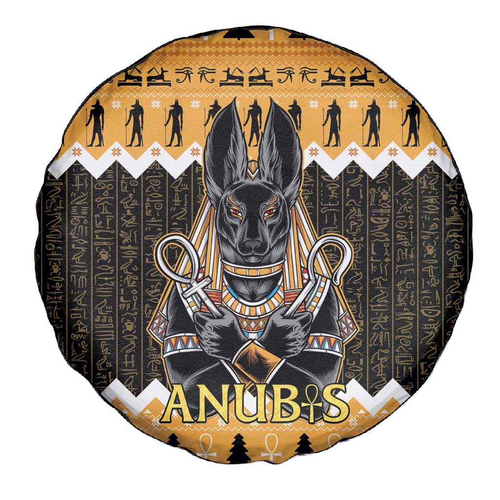 Afro Ancient Egyptian Spare Tire Cover Anubis - Merry Christmas