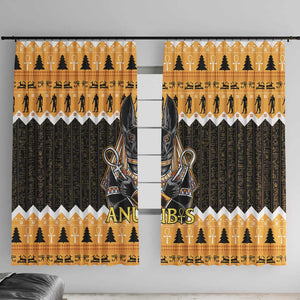 Afro Ancient Egyptian Window Curtain Anubis - Merry Christmas