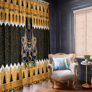 Afro Ancient Egyptian Window Curtain Anubis - Merry Christmas