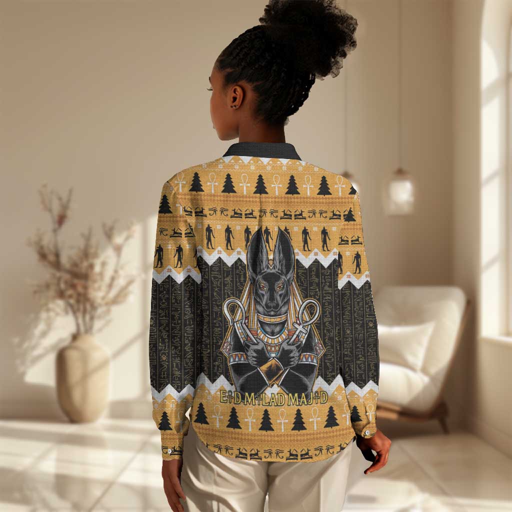 Afro Ancient Egyptian Women Casual Shirt Anubis - Merry Christmas LT15