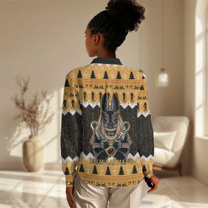 Afro Ancient Egyptian Women Casual Shirt Anubis - Merry Christmas LT15