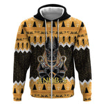 Afro Ancient Egyptian Zip Hoodie Anubis - Merry Christmas