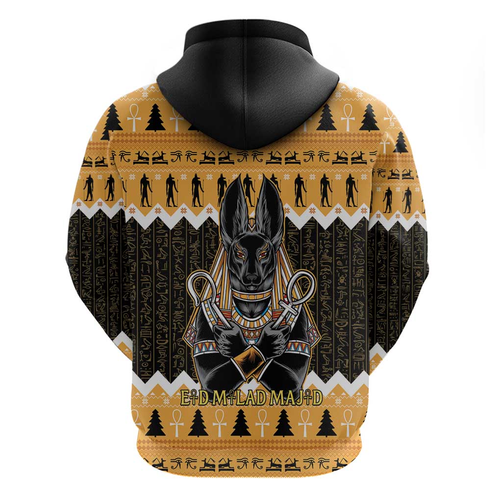 Afro Ancient Egyptian Zip Hoodie Anubis - Merry Christmas