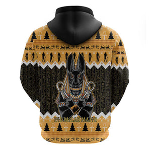 Afro Ancient Egyptian Zip Hoodie Anubis - Merry Christmas