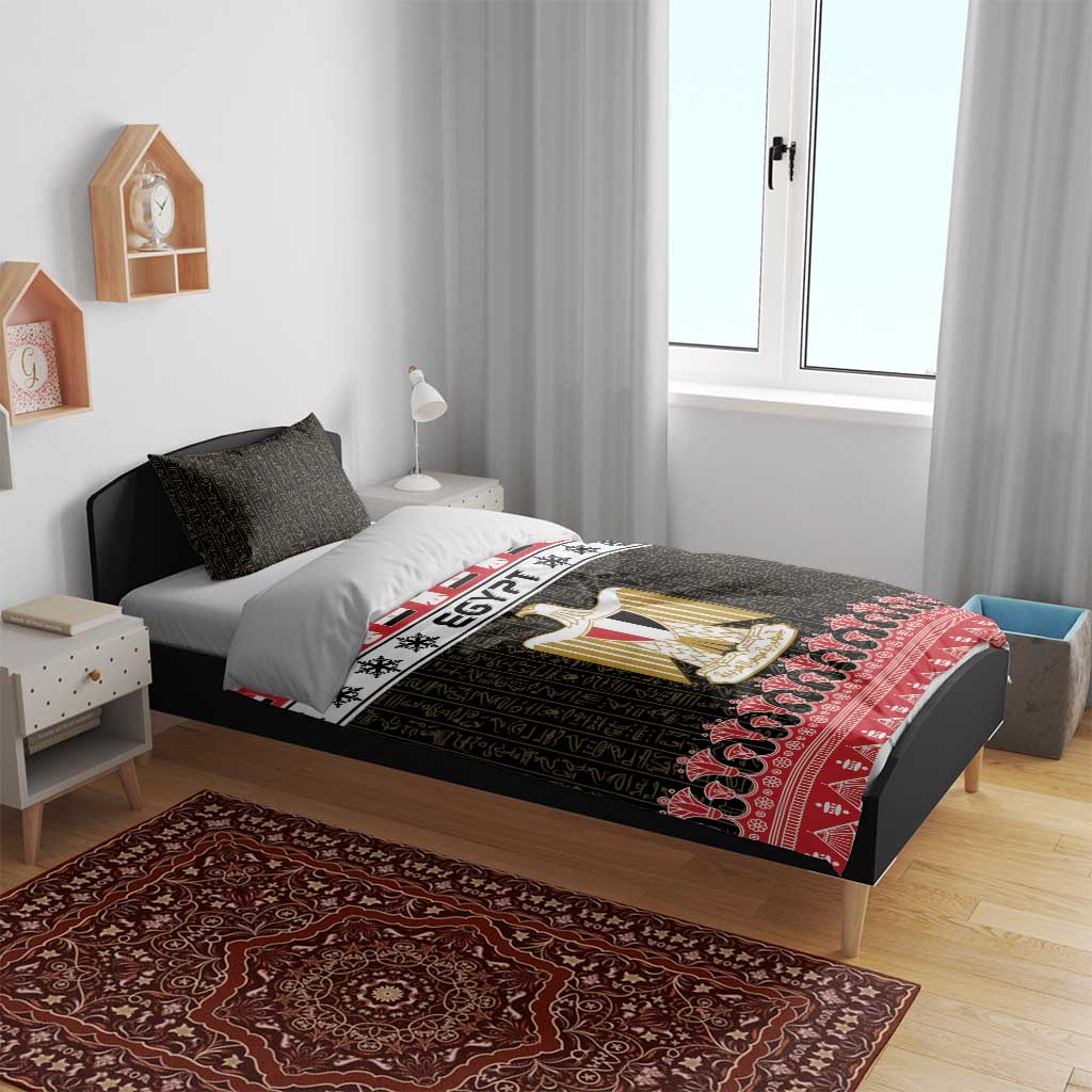 Afro Egypt Christmas Bedding Set Coat Of Arms Mix Egyptian Pattern