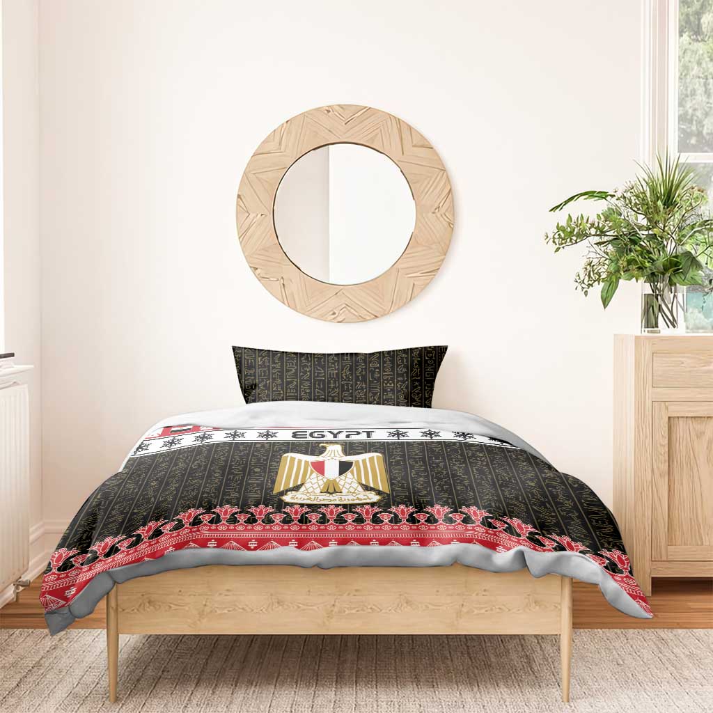Afro Egypt Christmas Bedding Set Coat Of Arms Mix Egyptian Pattern