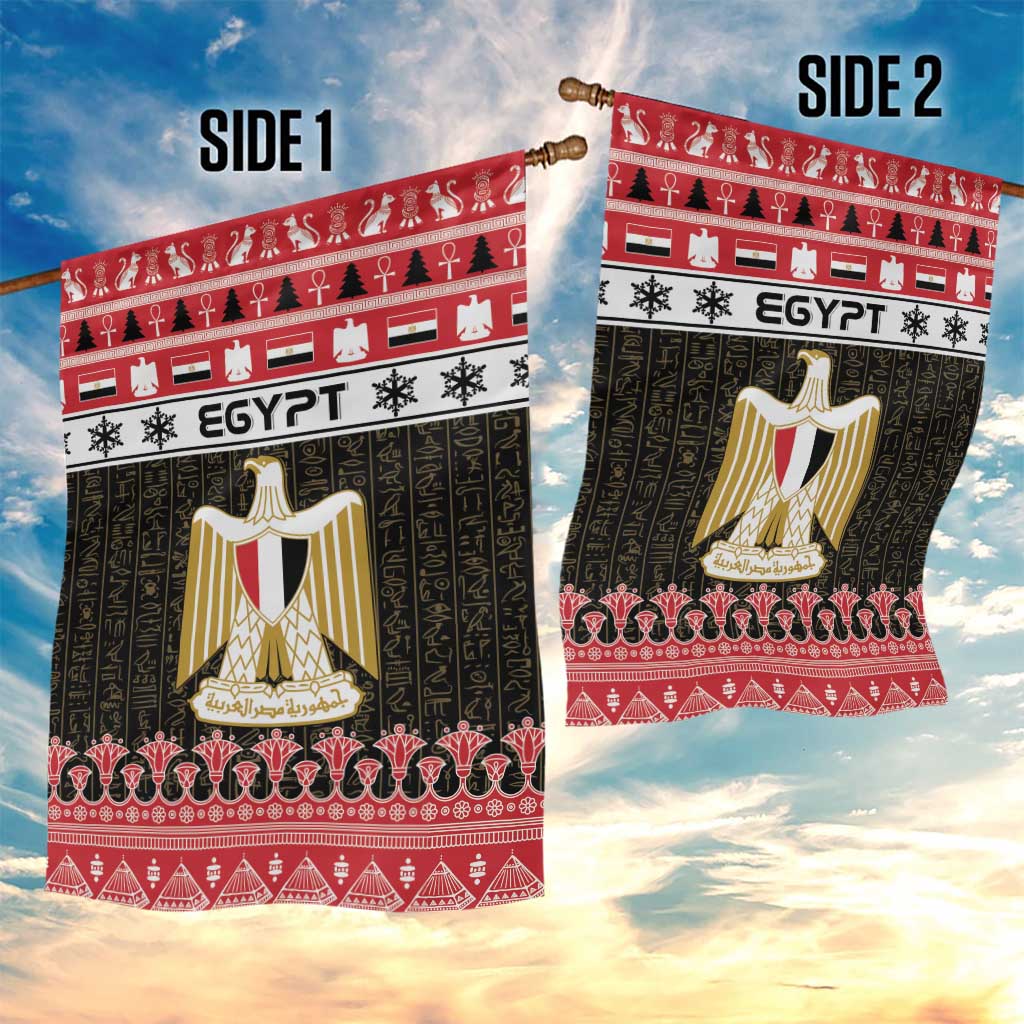 Afro Egypt Christmas Garden Flag Coat Of Arms Mix Egyptian Pattern