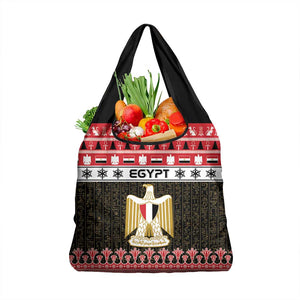 Afro Egypt Christmas Grocery Bag Coat Of Arms Mix Egyptian Pattern