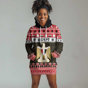 Afro Egypt Christmas Hoodie Dress Coat Of Arms Mix Egyptian Pattern