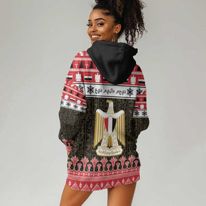 Afro Egypt Christmas Hoodie Dress Coat Of Arms Mix Egyptian Pattern