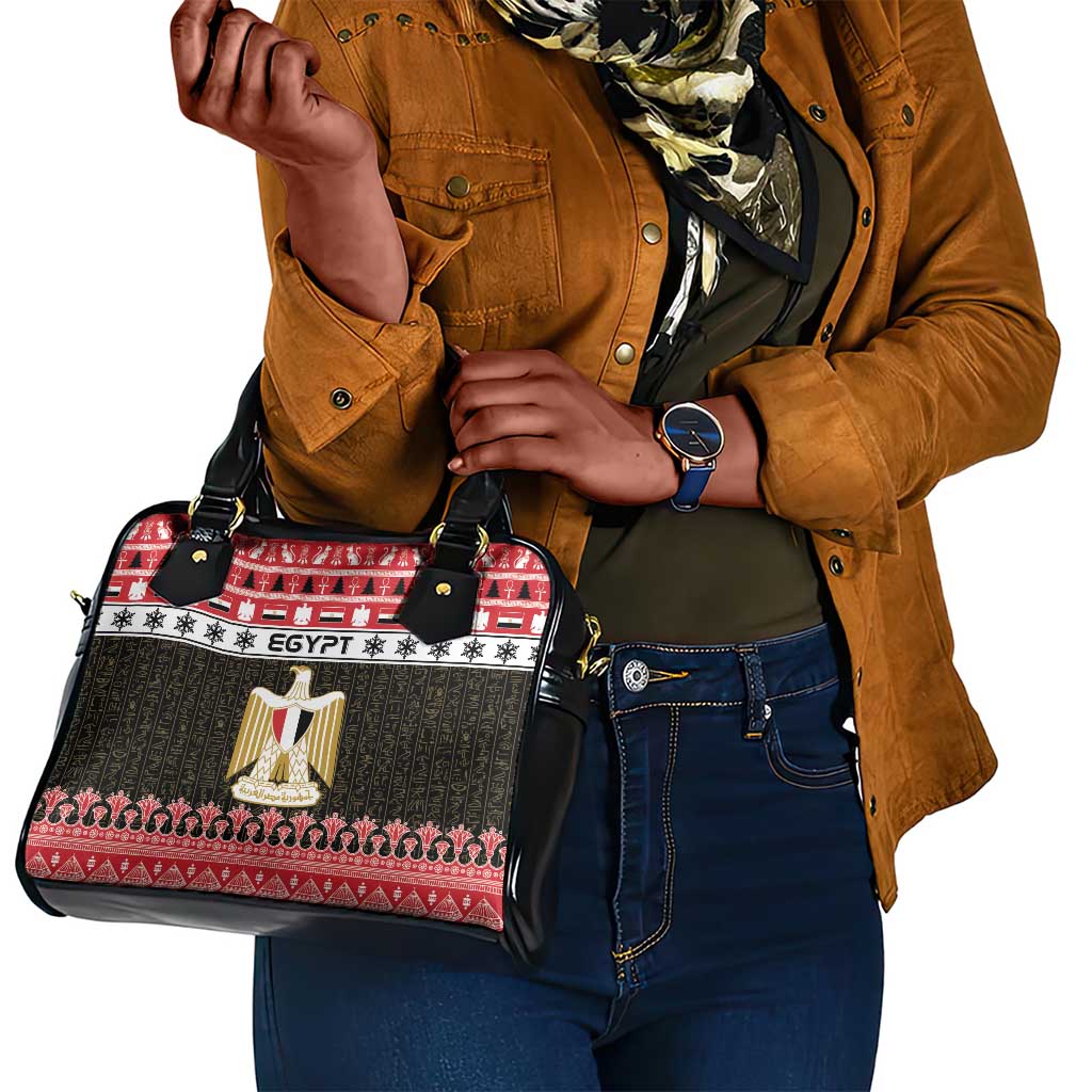 Afro Egypt Christmas Shoulder Handbag Coat Of Arms Mix Egyptian Pattern