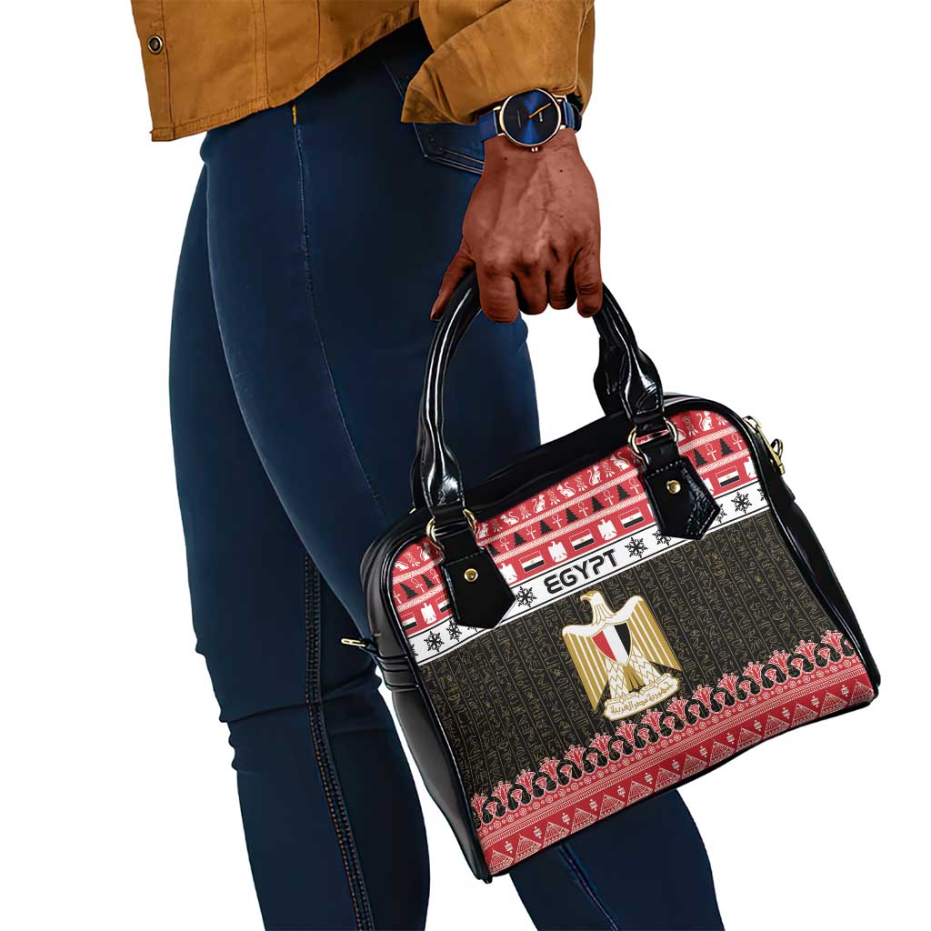 Afro Egypt Christmas Shoulder Handbag Coat Of Arms Mix Egyptian Pattern