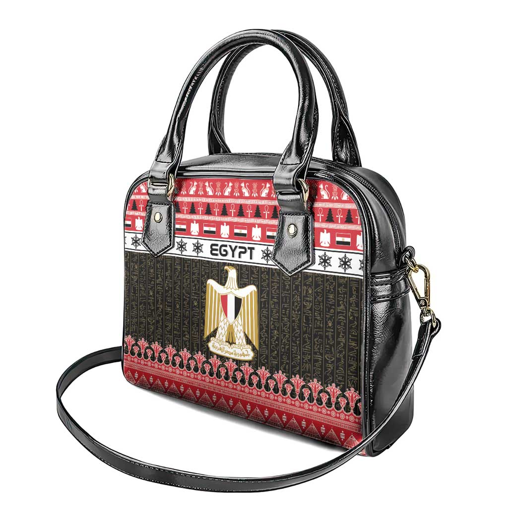 Afro Egypt Christmas Shoulder Handbag Coat Of Arms Mix Egyptian Pattern