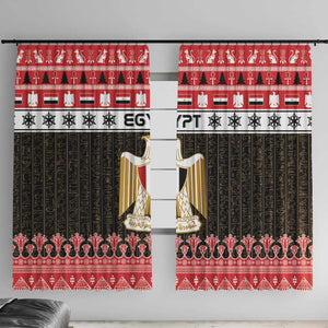 Afro Egypt Christmas Window Curtain Coat Of Arms Mix Egyptian Pattern