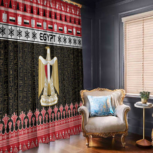 Afro Egypt Christmas Window Curtain Coat Of Arms Mix Egyptian Pattern