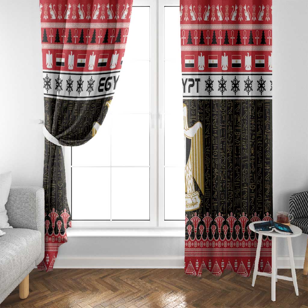 Afro Egypt Christmas Window Curtain Coat Of Arms Mix Egyptian Pattern