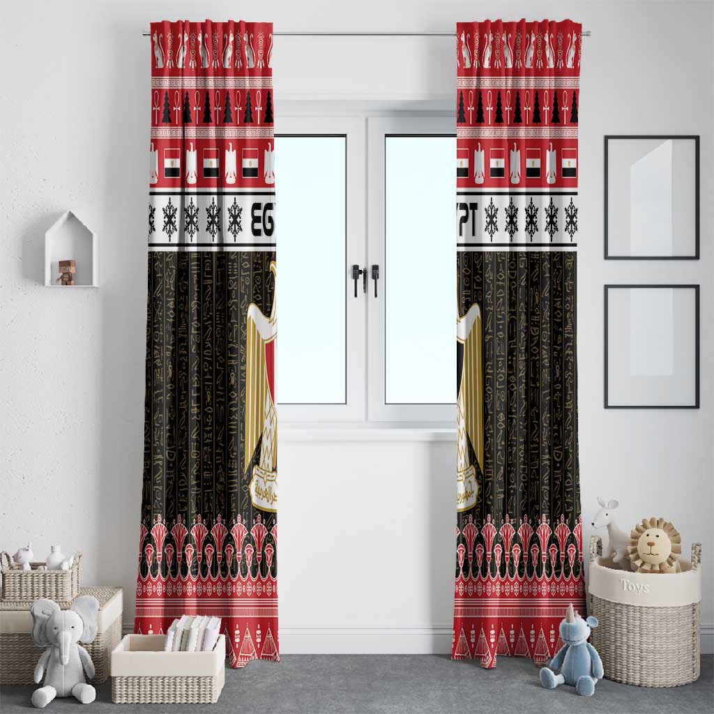 Afro Egypt Christmas Window Curtain Coat Of Arms Mix Egyptian Pattern
