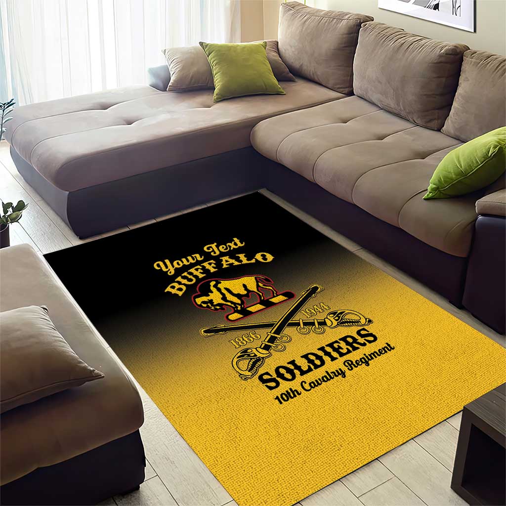 Personalized Afro-Americans Buffalo Soldiers Area Rug 10th Cavalry Regiment