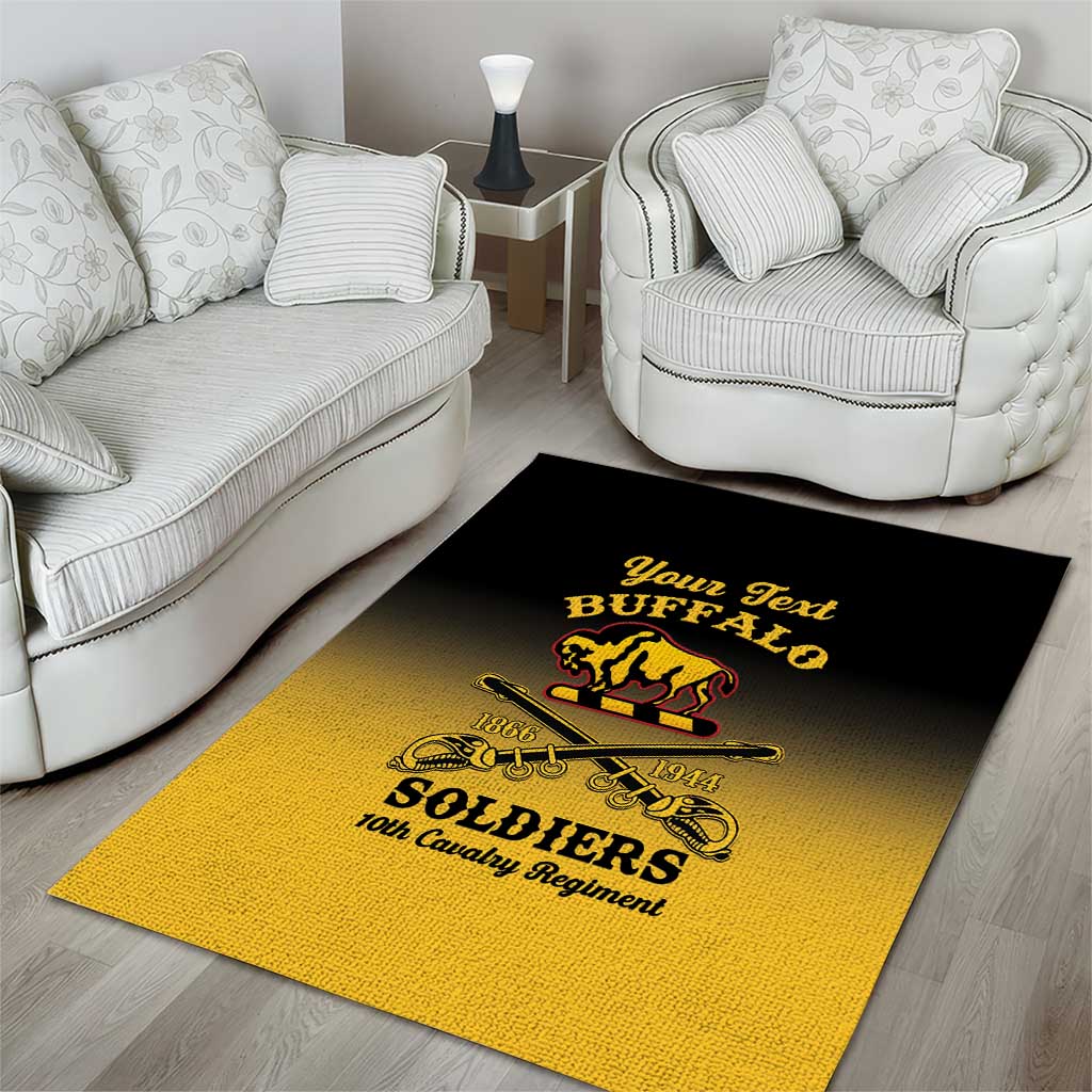 Personalized Afro-Americans Buffalo Soldiers Area Rug 10th Cavalry Regiment