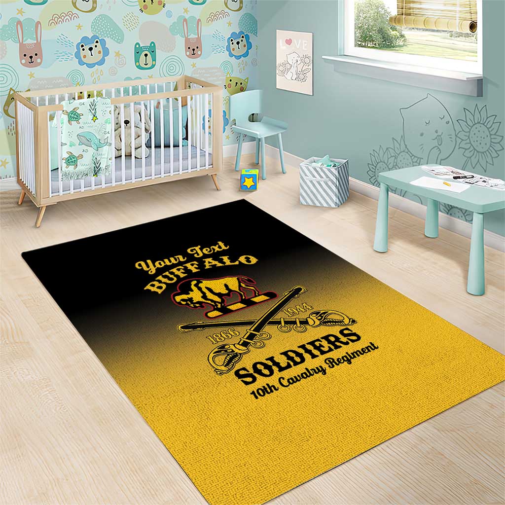 Personalized Afro-Americans Buffalo Soldiers Area Rug 10th Cavalry Regiment