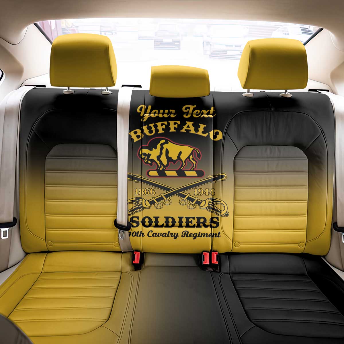 Personalized Afro-Americans Buffalo Soldiers Back Car Seat Cover 10th Cavalry Regiment
