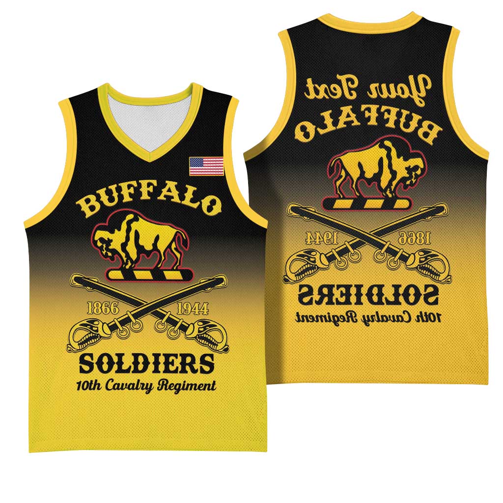 Personalized Afro-Americans Buffalo Soldiers Basketball Jersey 10th Cavalry Regiment - African Pride