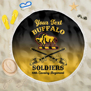 Personalized Afro-Americans Buffalo Soldiers Beach Blanket 10th Cavalry Regiment