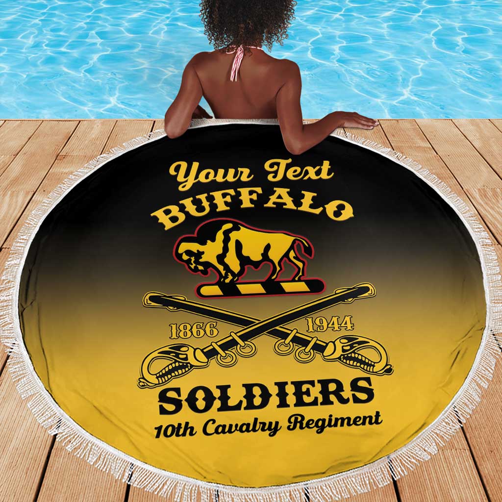Personalized Afro-Americans Buffalo Soldiers Beach Blanket 10th Cavalry Regiment
