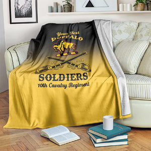 Personalized Afro-Americans Buffalo Soldiers Blanket 10th Cavalry Regiment
