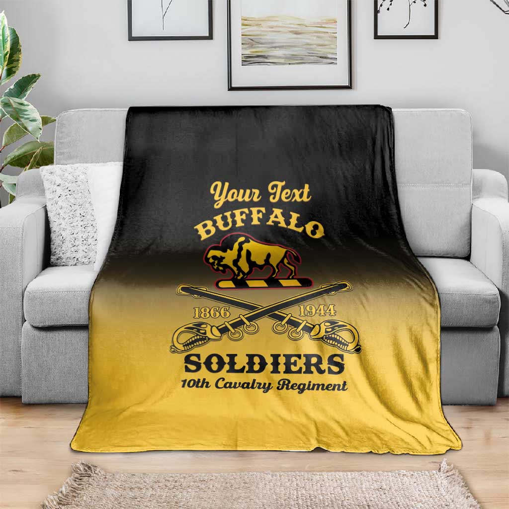 Personalized Afro-Americans Buffalo Soldiers Blanket 10th Cavalry Regiment