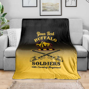 Personalized Afro-Americans Buffalo Soldiers Blanket 10th Cavalry Regiment
