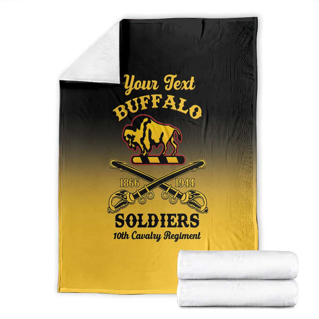 Personalized Afro-Americans Buffalo Soldiers Blanket 10th Cavalry Regiment