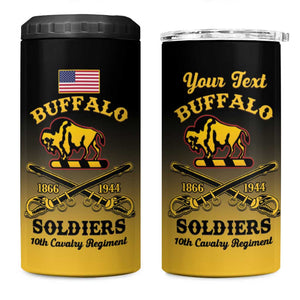 Personalized Afro-Americans Buffalo Soldiers 4 in 1 Can Cooler Tumbler 10th Cavalry Regiment