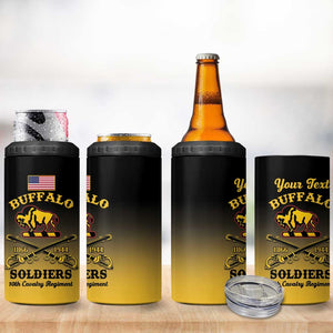 Personalized Afro-Americans Buffalo Soldiers 4 in 1 Can Cooler Tumbler 10th Cavalry Regiment