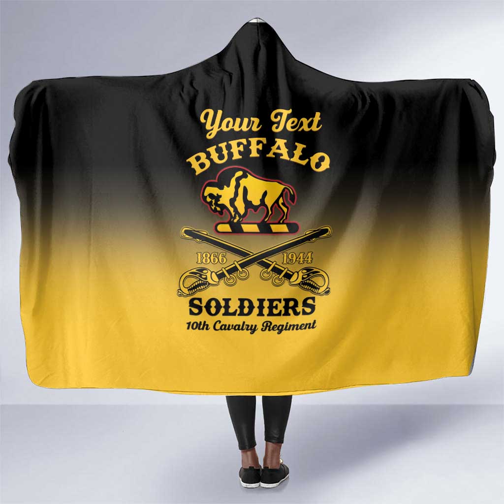 Personalized Afro-Americans Buffalo Soldiers Hooded Blanket 10th Cavalry Regiment