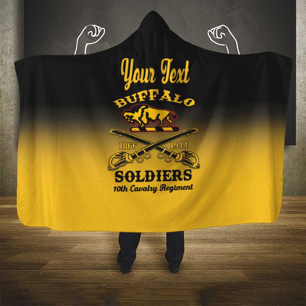 Personalized Afro-Americans Buffalo Soldiers Hooded Blanket 10th Cavalry Regiment