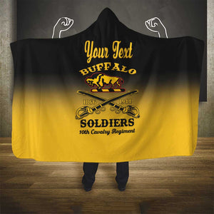 Personalized Afro-Americans Buffalo Soldiers Hooded Blanket 10th Cavalry Regiment
